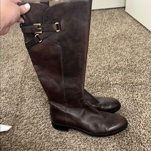 Ecco Brown Leather Combat Boots